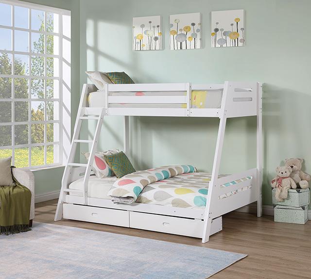 Emilee Twin/Full Bunk Bed White, Grey, Espresso, & Black - Jay's Mattress Plus (NY)