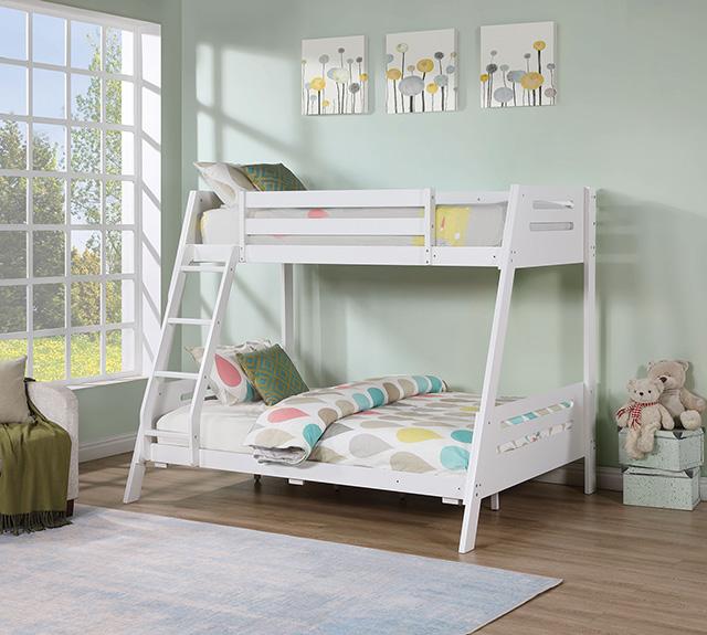 Emilee Twin/Full Bunk Bed White, Grey, Espresso, & Black - Jay's Mattress Plus (NY)