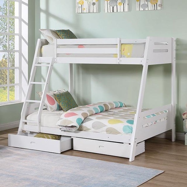 Emilee Twin/Full Bunk Bed White, Grey, Espresso, & Black - Jay's Mattress Plus (NY)