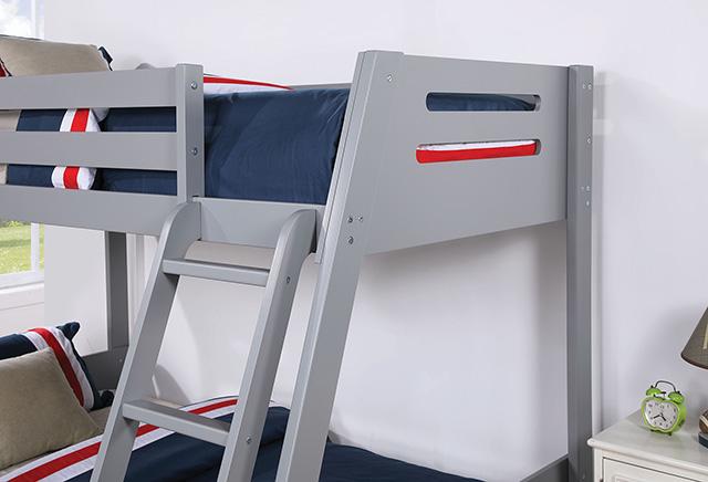 Emilee Twin/Full Bunk Bed White, Grey, Espresso, & Black - Jay's Mattress Plus (NY)