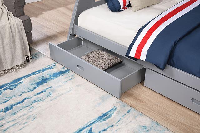 Emilee Twin/Full Bunk Bed White, Grey, Espresso, & Black - Jay's Mattress Plus (NY)