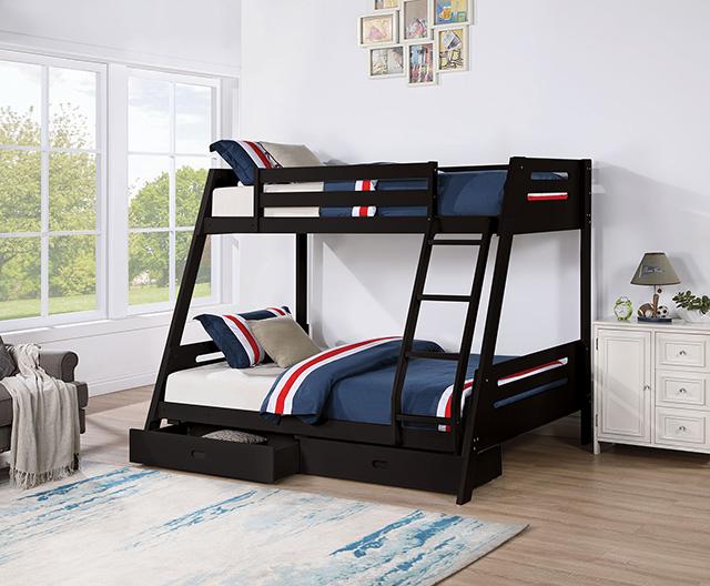 Emilee Twin/Full Bunk Bed White, Grey, Espresso, & Black - Jay's Mattress Plus (NY)