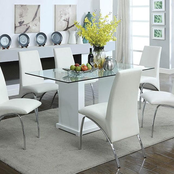 Eva White/Clear Dining Table - Jay's Mattress Plus (NY)