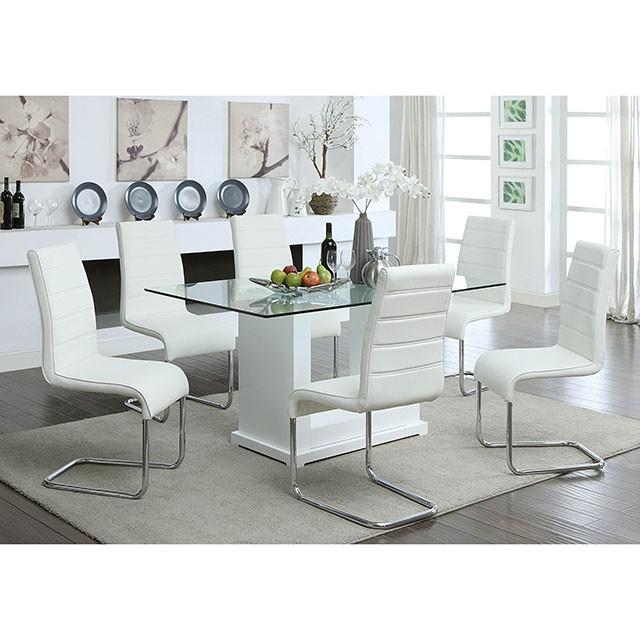 Eva White/Clear Dining Table - Jay's Mattress Plus (NY)