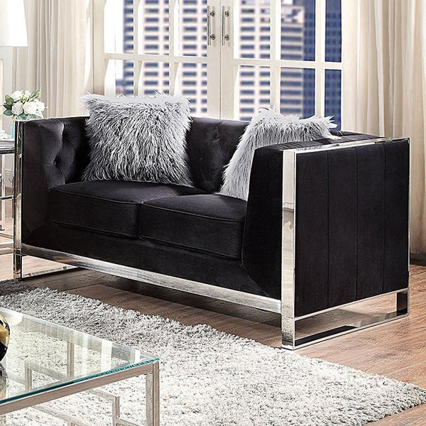 EVADNE Loveseat w/ Pillows, Black - Jay's Mattress Plus (NY)