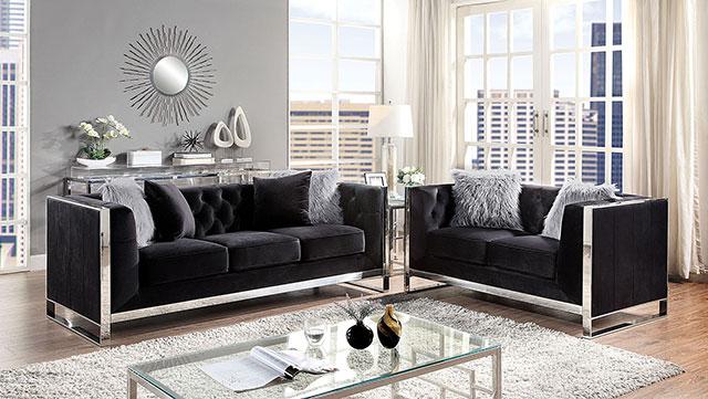 EVADNE Loveseat w/ Pillows, Black - Jay's Mattress Plus (NY)