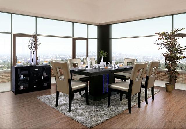 Evangeline Black/Beige Dining Table - Jay's Mattress Plus (NY)