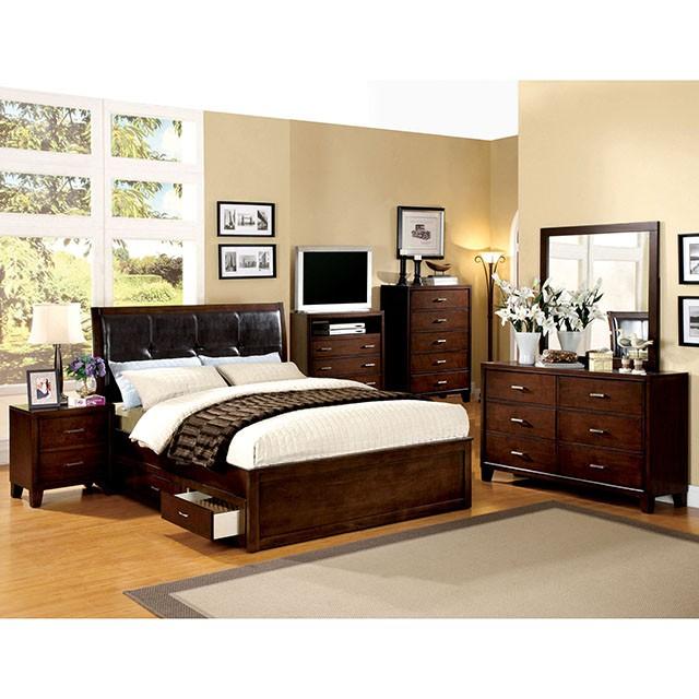 Enrico Full Queen Bed Brown, Black, & Cherry - Jay's Mattress Plus (NY)