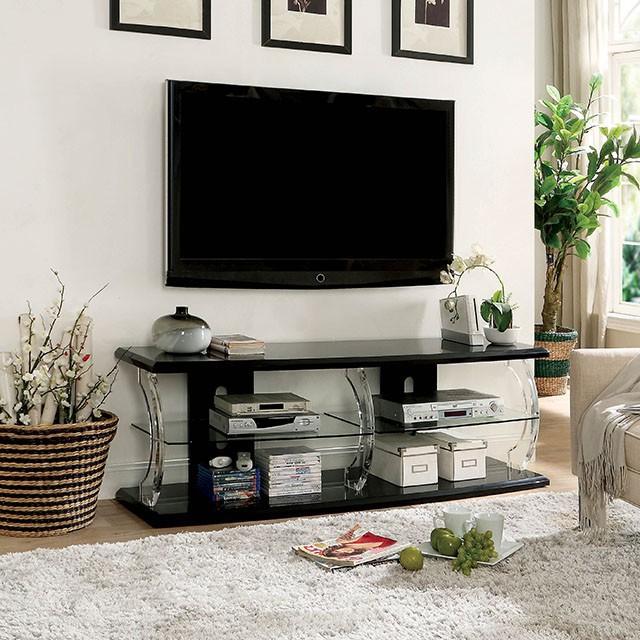 Ernst Black/Clear 60" TV Stand - Jay's Mattress Plus (NY)