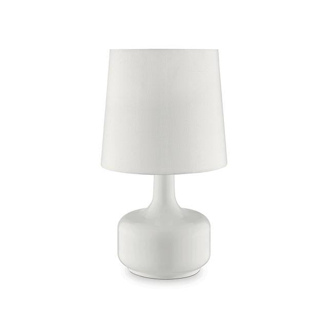 Farah White 17"H Glossy White Table Lamp - Jay's Mattress Plus (NY)