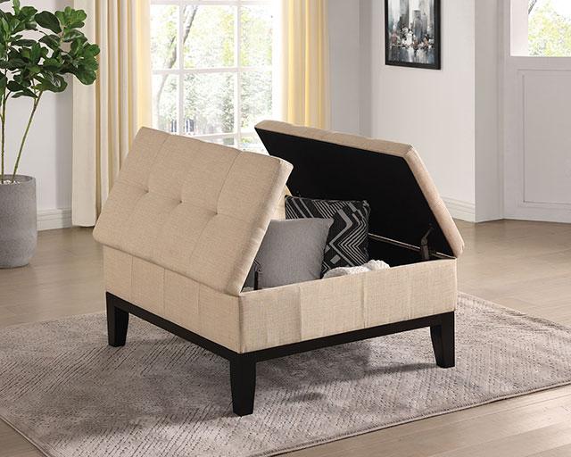 FAZIO Storage Ottoman, Beige - Jay's Mattress Plus (NY)