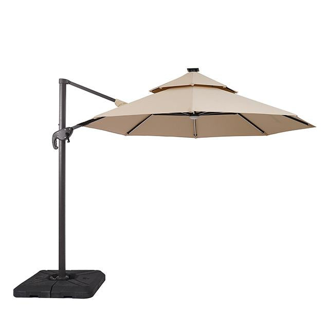 Fera 10 Ft Round Umbrella w/ LED Bulb + 37" Large Base - Jay's Mattress Plus (NY)