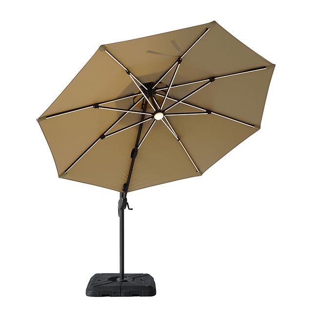 Fera 10 Ft Round Umbrella w/ LED Bulb + 37" Large Base - Jay's Mattress Plus (NY)