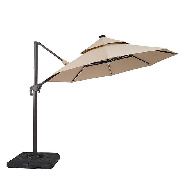 Fera 10 Ft Round Umbrella w/ LED Bulb + 37" Large Base - Jay's Mattress Plus (NY)