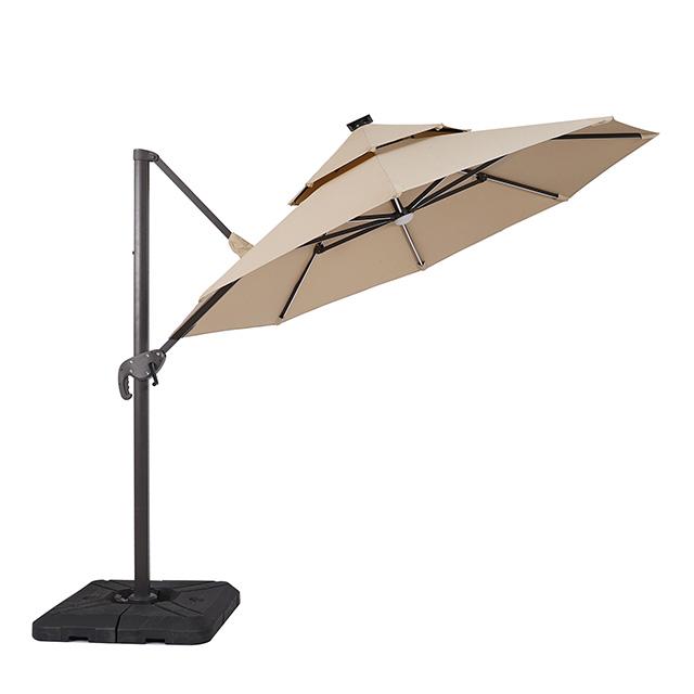 Fera 10 Ft Round Umbrella w/ LED Bulb + 37" Large Base - Jay's Mattress Plus (NY)