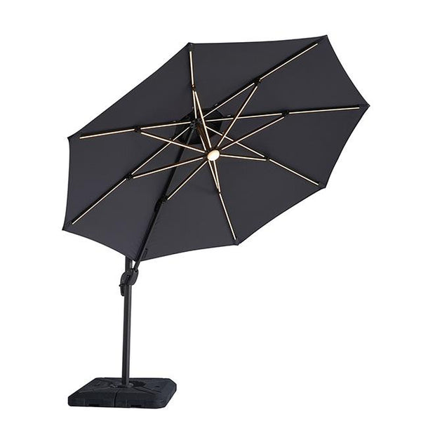 Fera 10 Ft Round Umbrella w/ LED Bulb + 37" Large Base - Jay's Mattress Plus (NY)