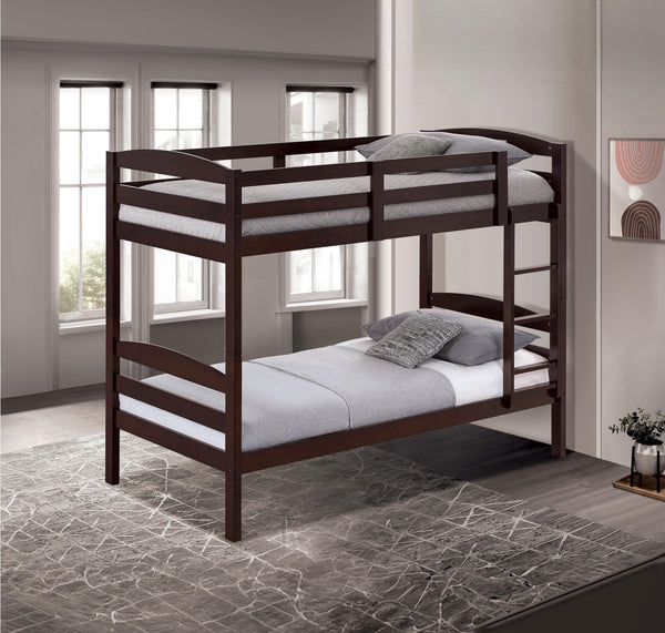 Finsbury Twin Twin Bunk Bed Espresso, Grey & White - Jay's Mattress Plus (NY)