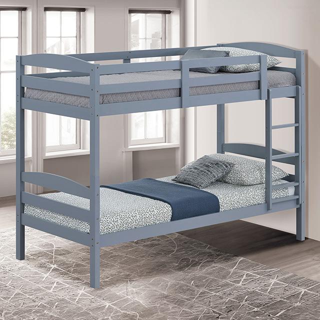 Finsbury Twin Twin Bunk Bed Espresso, Grey & White - Jay's Mattress Plus (NY)