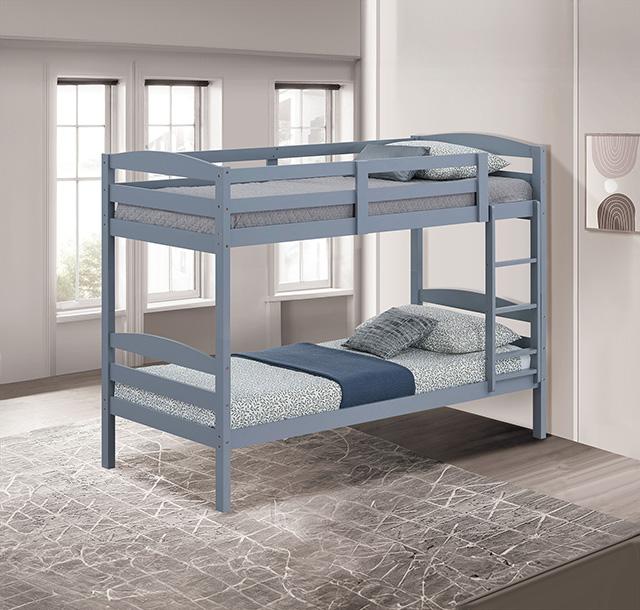 Finsbury Twin Twin Bunk Bed Espresso, Grey & White - Jay's Mattress Plus (NY)