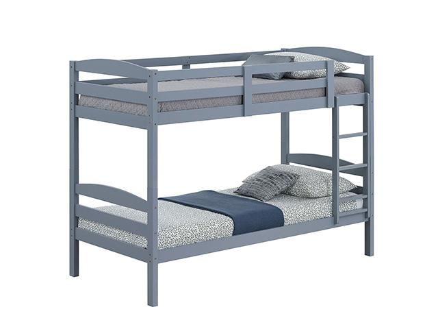 Finsbury Twin Twin Bunk Bed Espresso, Grey & White - Jay's Mattress Plus (NY)