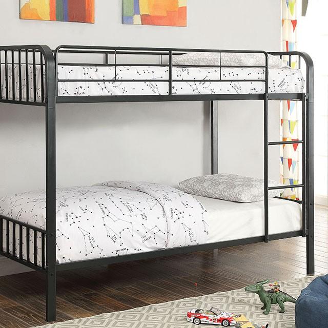 CLEMENT Black Metal Twin/Twin Bunk Bed - Jay's Mattress Plus (NY)