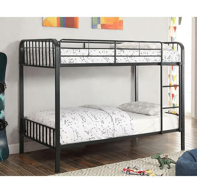 CLEMENT Black Metal Twin/Twin Bunk Bed - Jay's Mattress Plus (NY)