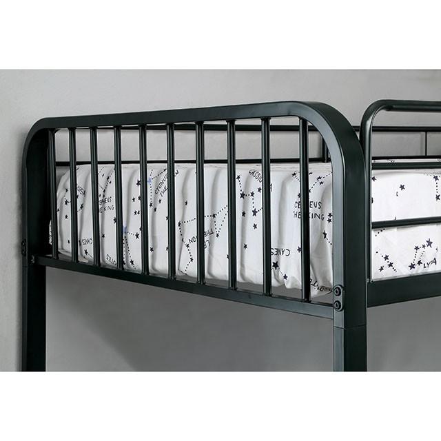CLEMENT Black Metal Twin/Twin Bunk Bed - Jay's Mattress Plus (NY)