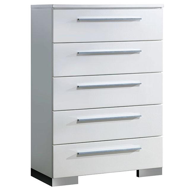 CLEMENTINE Glossy White Chest - Jay's Mattress Plus (NY)