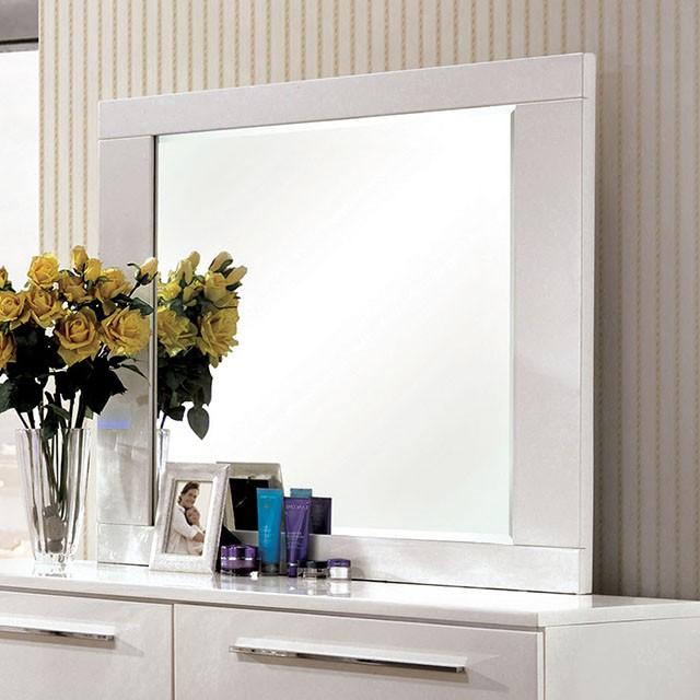 CLEMENTINE Glossy White Mirror - Jay's Mattress Plus (NY)