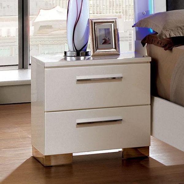 CLEMENTINE Glossy White Night Stand - Jay's Mattress Plus (NY)