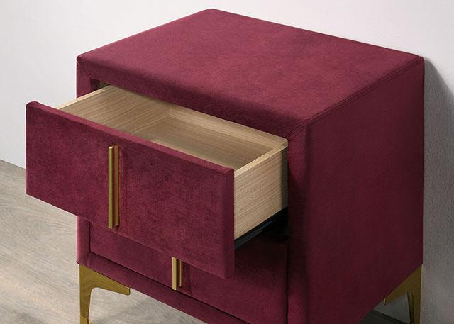 FLORIZEL Night Stand, Red - Jay's Mattress Plus (NY)