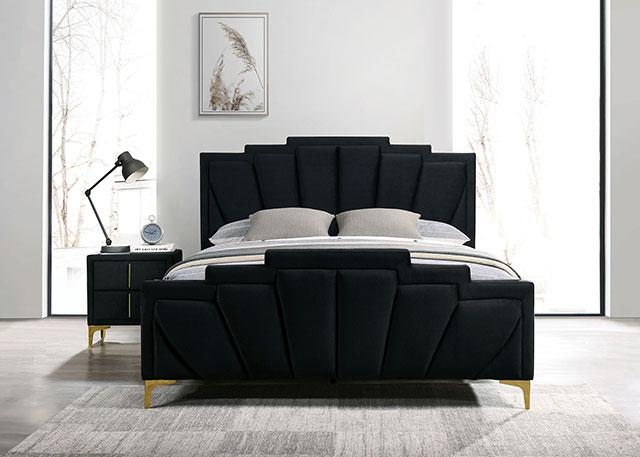 FLORIZEL Cal.King, E.King & Queen Bed, Black & Red - Jay's Mattress Plus (NY)
