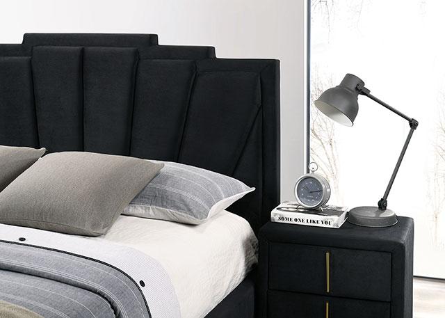 FLORIZEL Cal.King, E.King & Queen Bed, Black & Red - Jay's Mattress Plus (NY)