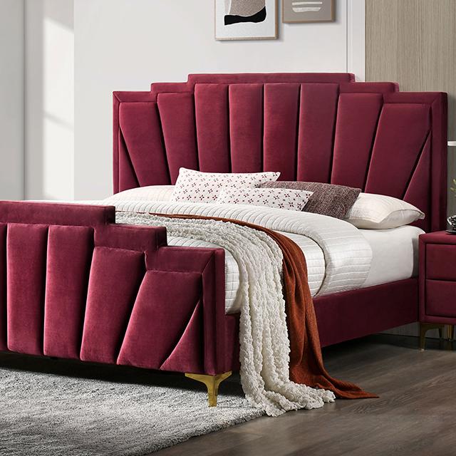 FLORIZEL Cal.King, E.King & Queen Bed, Black & Red - Jay's Mattress Plus (NY)