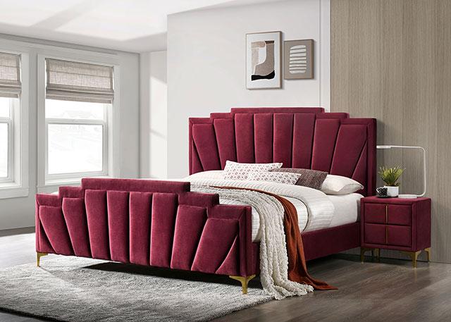 FLORIZEL Night Stand, Red - Jay's Mattress Plus (NY)