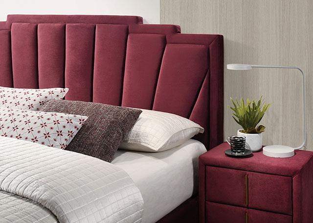 FLORIZEL Cal.King, E.King & Queen Bed, Black & Red - Jay's Mattress Plus (NY)