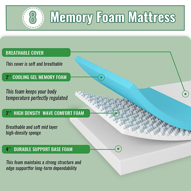 Coreopsis 8" Full Memory Foam Wave Comfort - Jay's Mattress Plus (NY)
