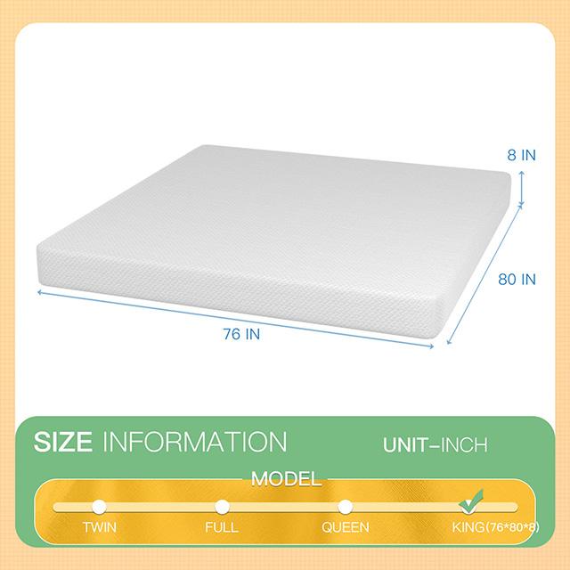 Forsythia 8" E.King Green Tea Gel Memory Foam - Jay's Mattress Plus (NY)