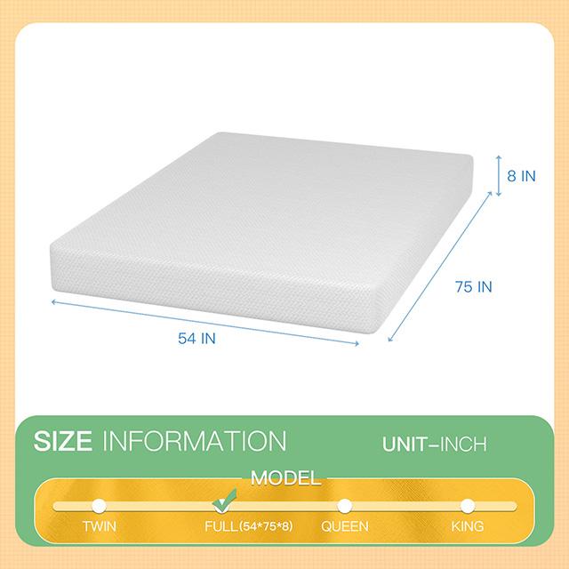 Forsythia 8" Full Green Tea Gel Memory Foam - Jay's Mattress Plus (NY)