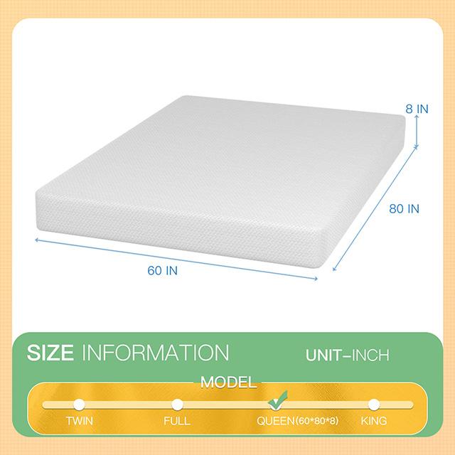 Forsythia 8" Queen Green Tea Gel Memory Foam - Jay's Mattress Plus (NY)