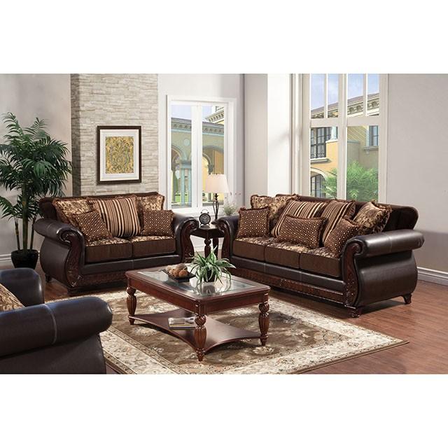 Franklin Dark Brown/Tan Sofa, Dark Brown - Jay's Mattress Plus (NY)