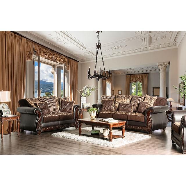 Franklin Dark Brown/Tan Sofa, Dark Brown - Jay's Mattress Plus (NY)