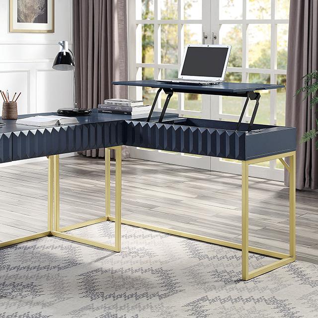 FREIBURG Corner Desk, Antique Blue - Jay's Mattress Plus (NY)