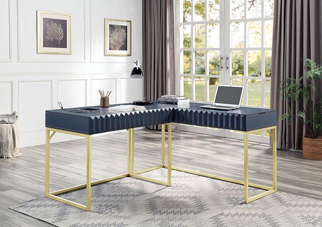FREIBURG Corner Desk, Antique Blue - Jay's Mattress Plus (NY)