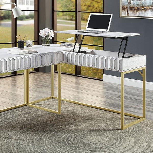 FREIBURG Corner Desk, Antique White - Jay's Mattress Plus (NY)