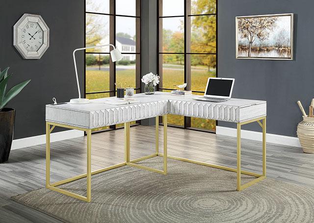 FREIBURG Corner Desk, Antique White - Jay's Mattress Plus (NY)
