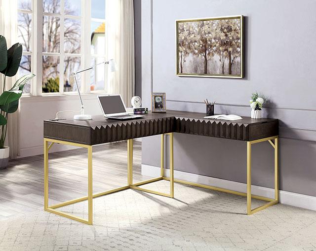 FREIBURG Corner Desk, Walnut - Jay's Mattress Plus (NY)
