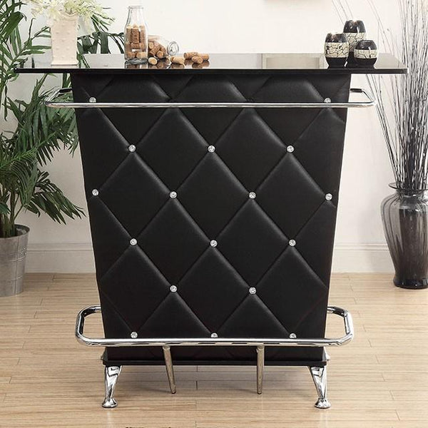 Fuero Black/Chrome Bar Table (K/D) - Jay's Mattress Plus (NY)