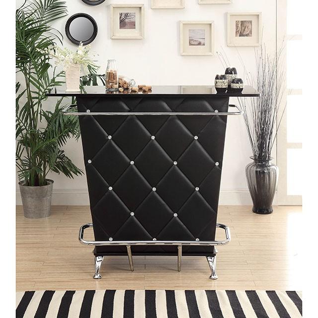 Fuero Black/Chrome Bar Table (K/D) - Jay's Mattress Plus (NY)