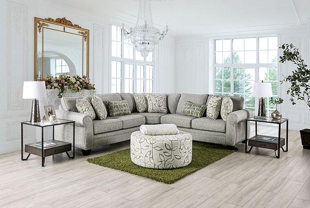 GARDNER Ottoman, Gray/Green - Jay's Mattress Plus (NY)
